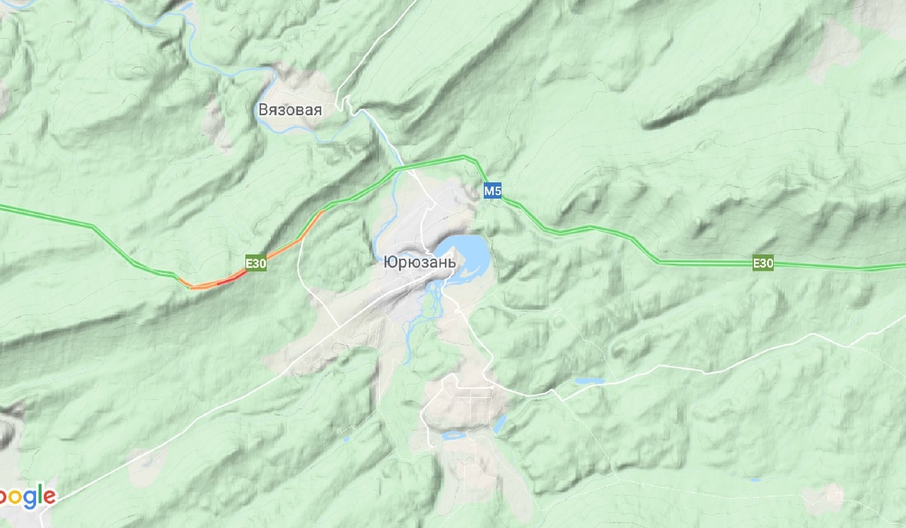 Карта трасса м5 юрюзань