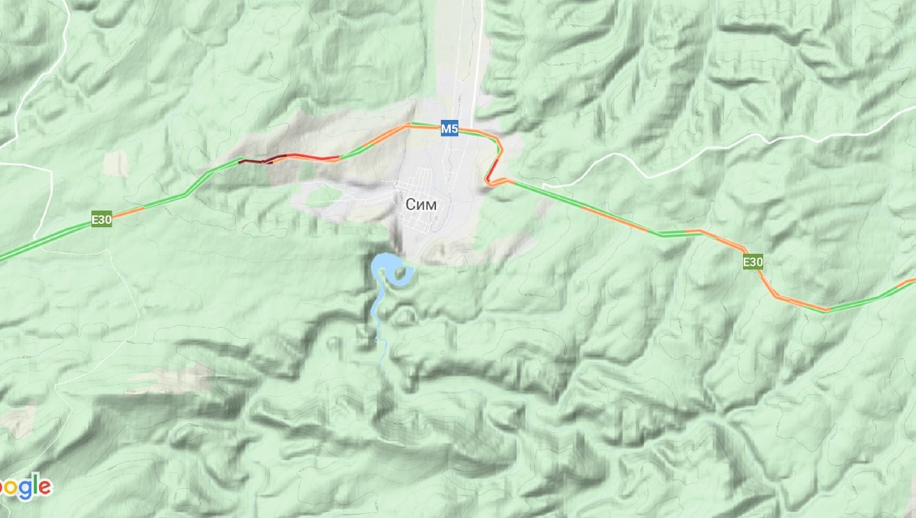 Карта трасса м5 юрюзань