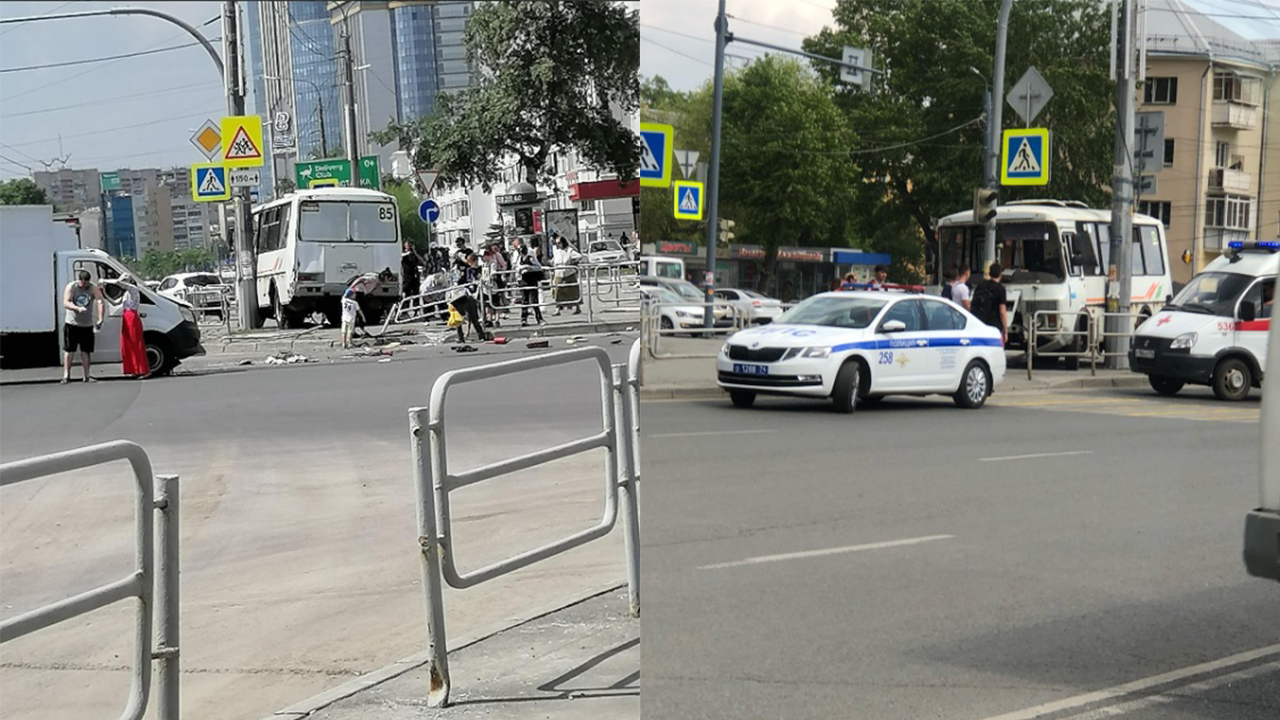 В Челябинске автобус с пассажирами врезался в грузовик
