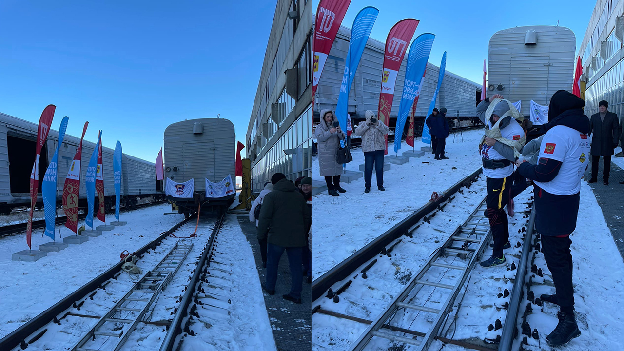 На Урале силач протащил на плечах многотонный поезд и установил мировой рекорд ВИДЕО