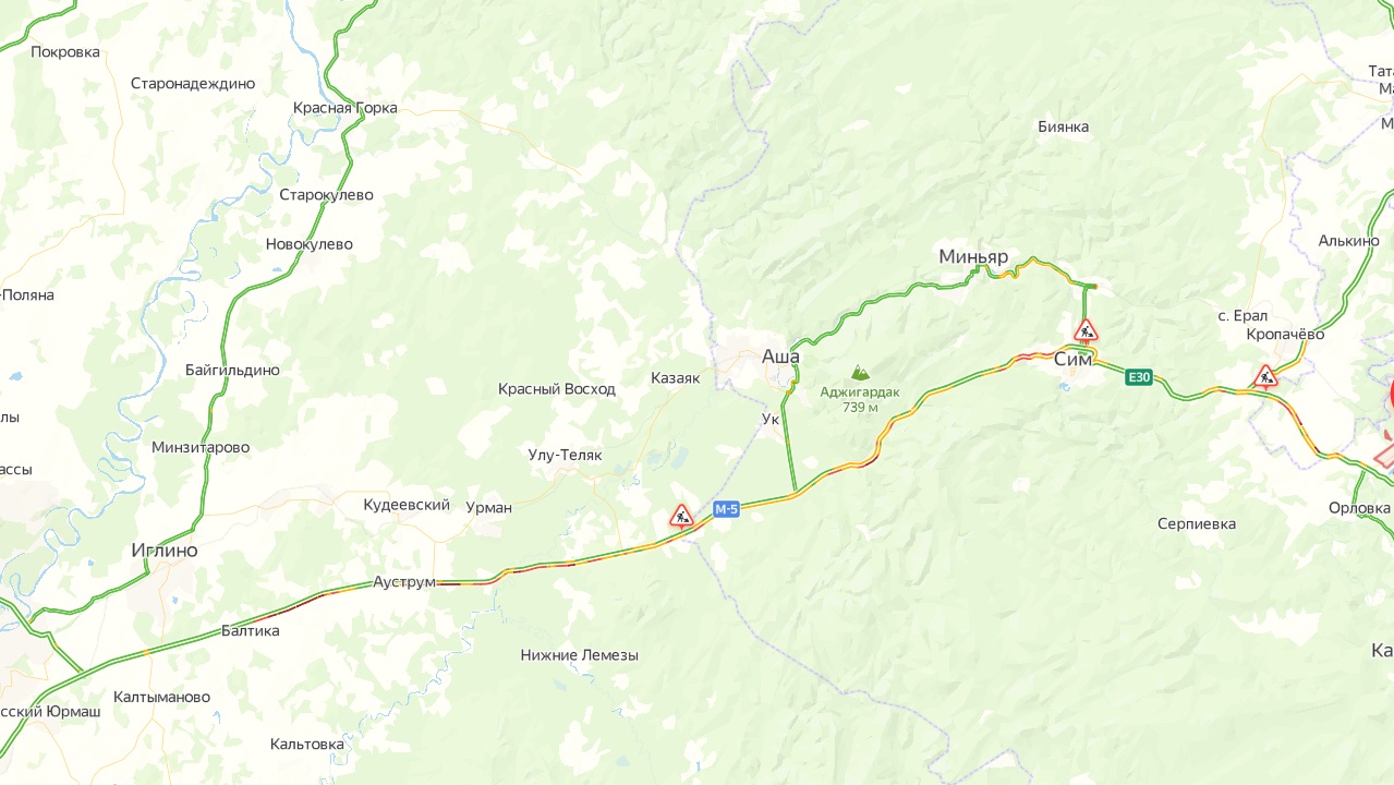 Многокилометровая пробка сковала трассу М5 в Челябинской области