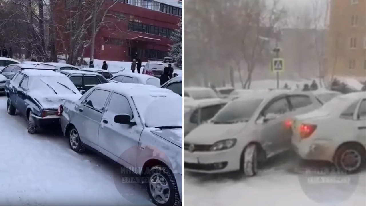 17 автомобилей в снегопад столкнулись в Златоусте