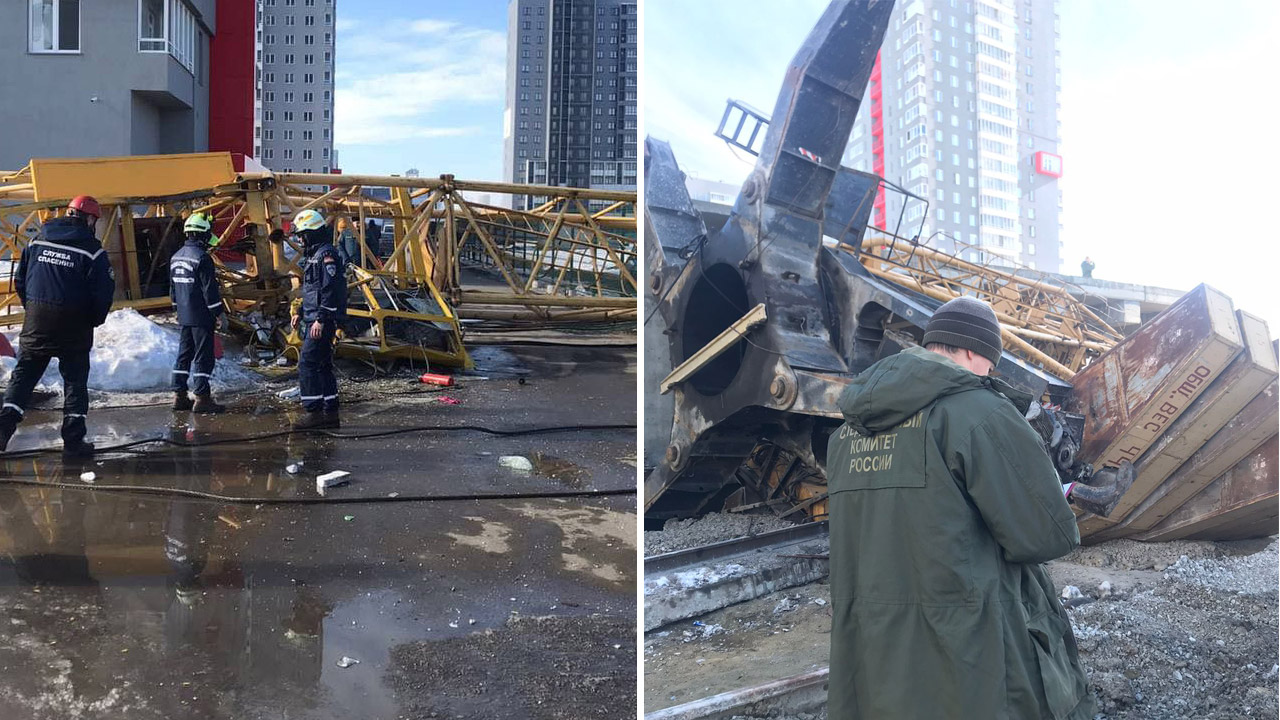 СК проводит проверку после смерти рабочего при падении крана в Челябинске