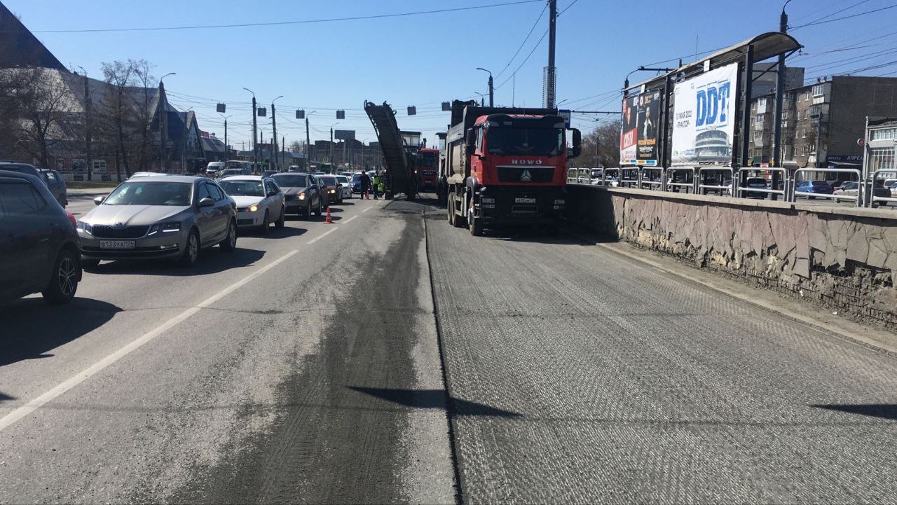 Ремонт оживленной дороги начали в Челябинске