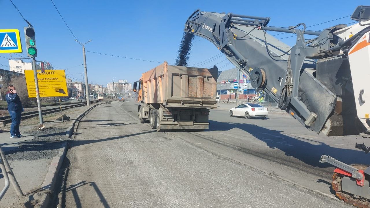 Ремонт оживленной дороги начали в Челябинске