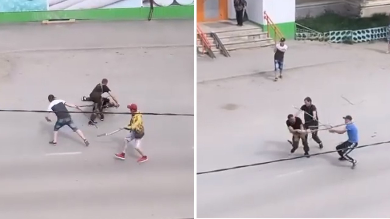 Эпичный бой на палках сняли на видео в Челябинской области
