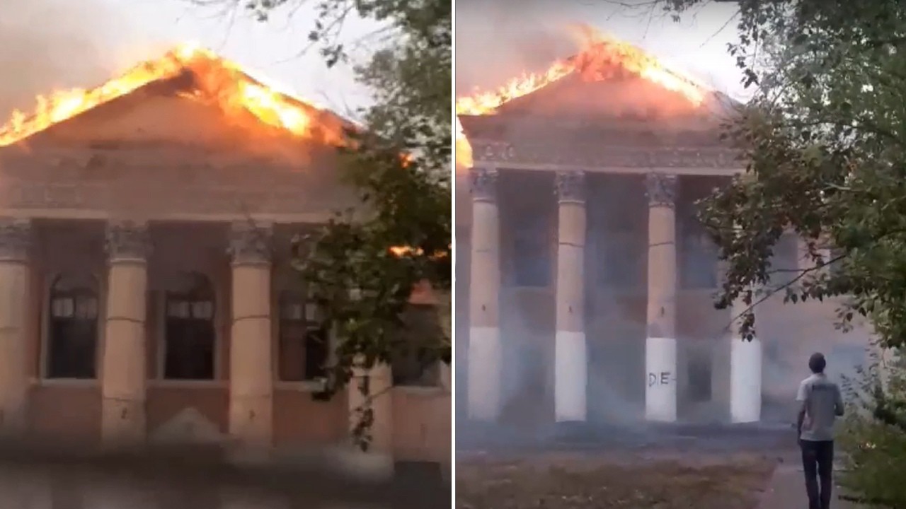 Заброшенное здание школы горело в Челябинской области 