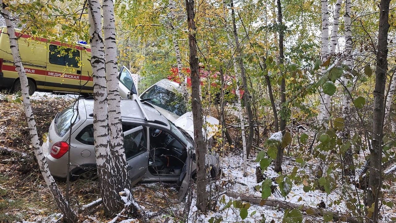 Два автомобиля вылетели в кювет в Челябинской области, есть раненые