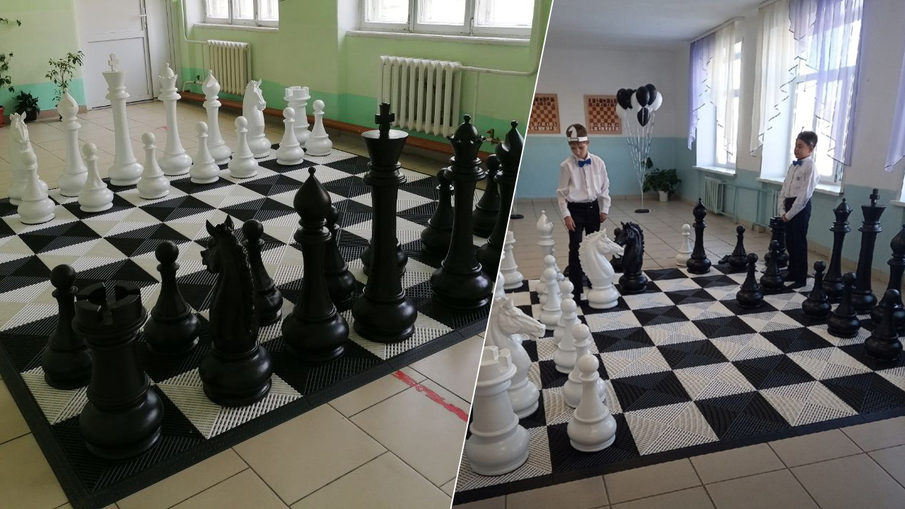 Огромные шахматные фигуры появились в школах Челябинской области