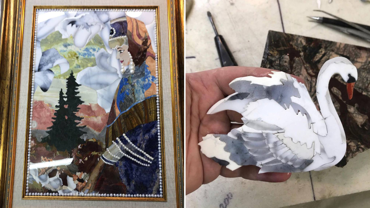 Житель Челябинска создает картины из камня в технике флорентийской мозаики