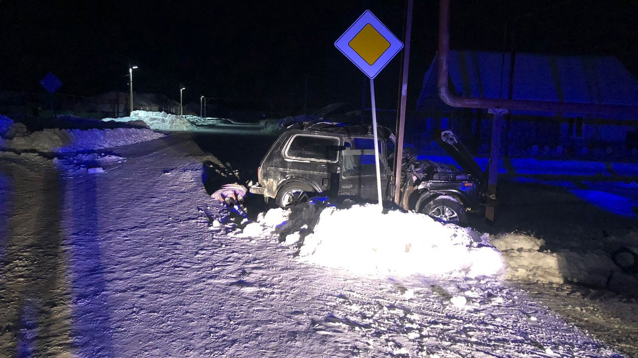 В Челябинской области женщина на "Ниве" врезалась в опору газопровода и погибла
