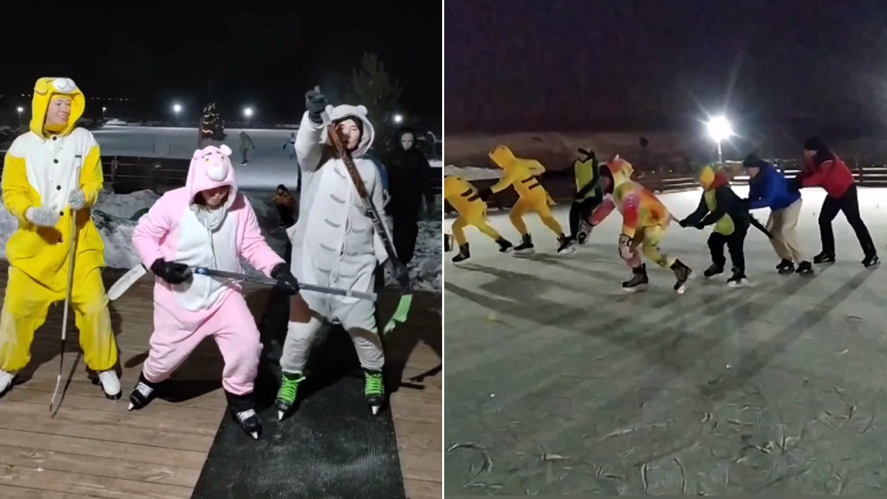 Пижамную вечеринку на коньках провели в Челябинске