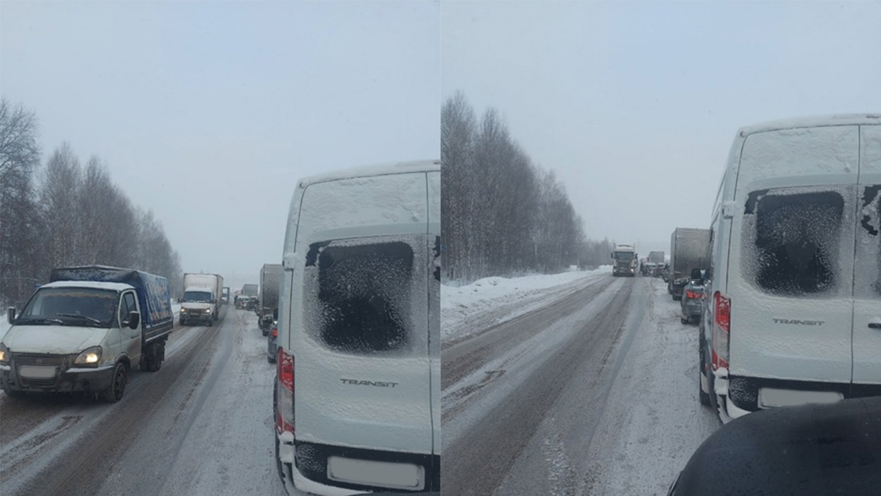 На трассе М5 "Урал" в Челябинской области закрыли движение автобусов и грузовиков