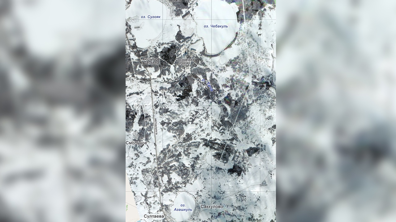 Зимние озера Челябинской области показали из космоса 