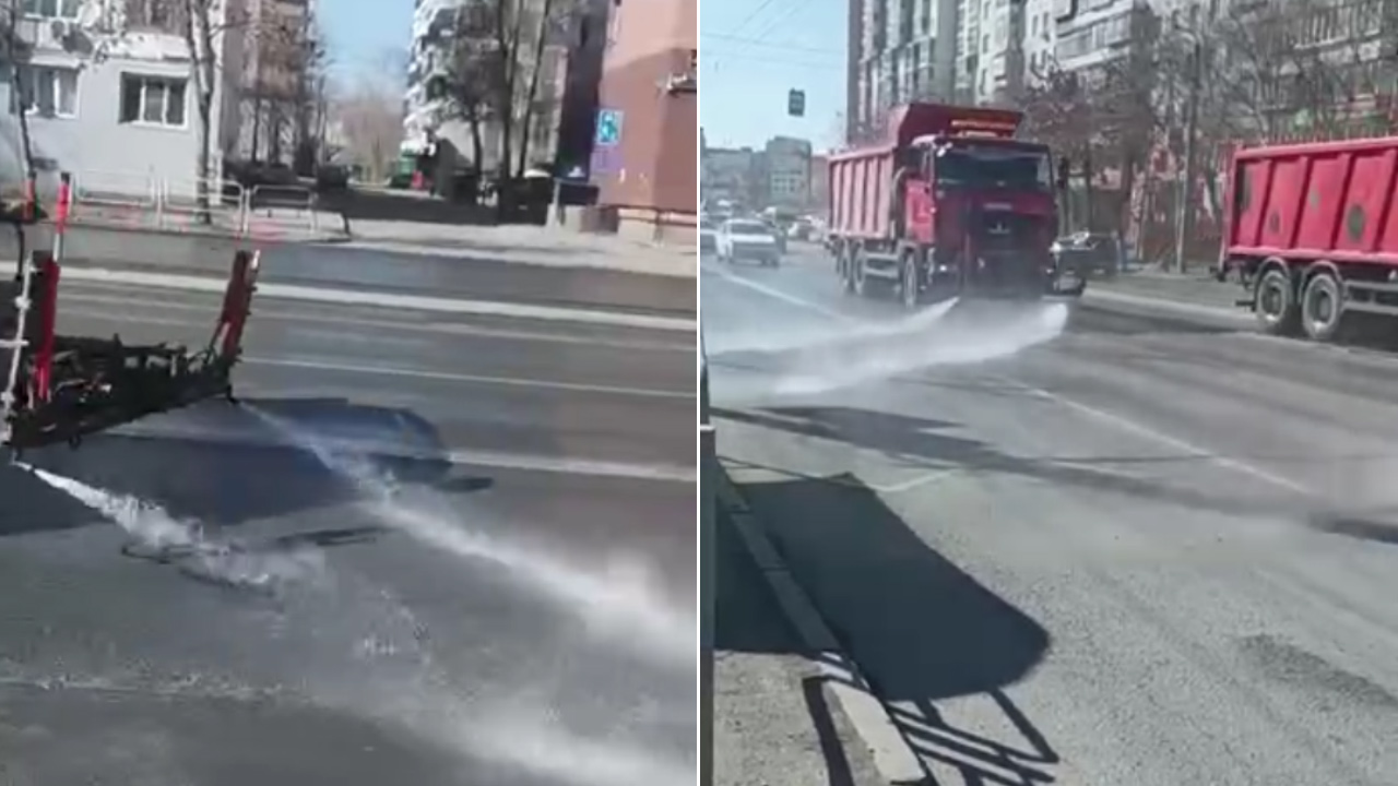 Дороги в Челябинске начали мыть специальным шампунем
