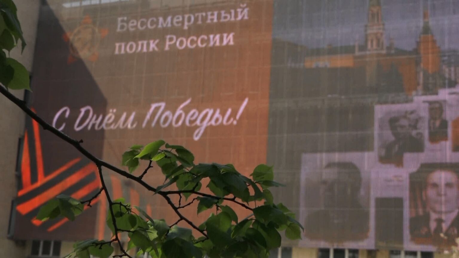 Бессмертный полк в окнах домов