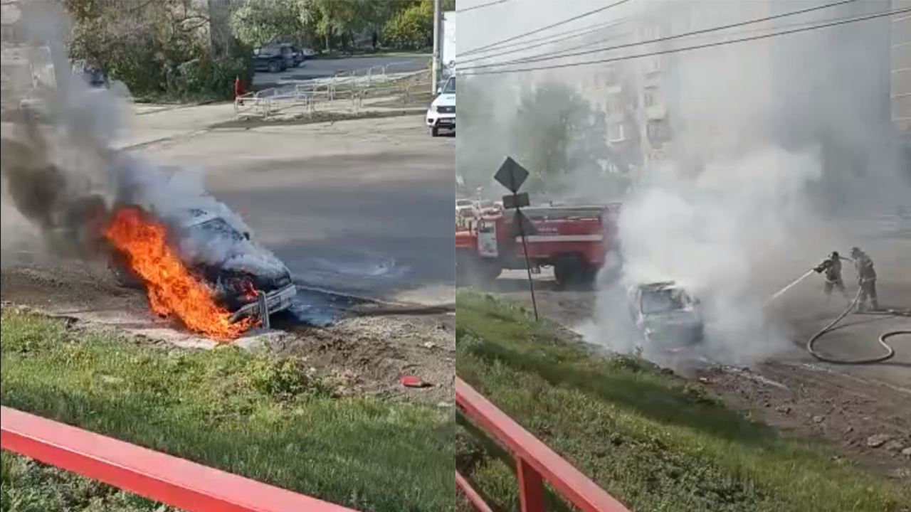 В Челябинской области на ходу загорелся автомобиль