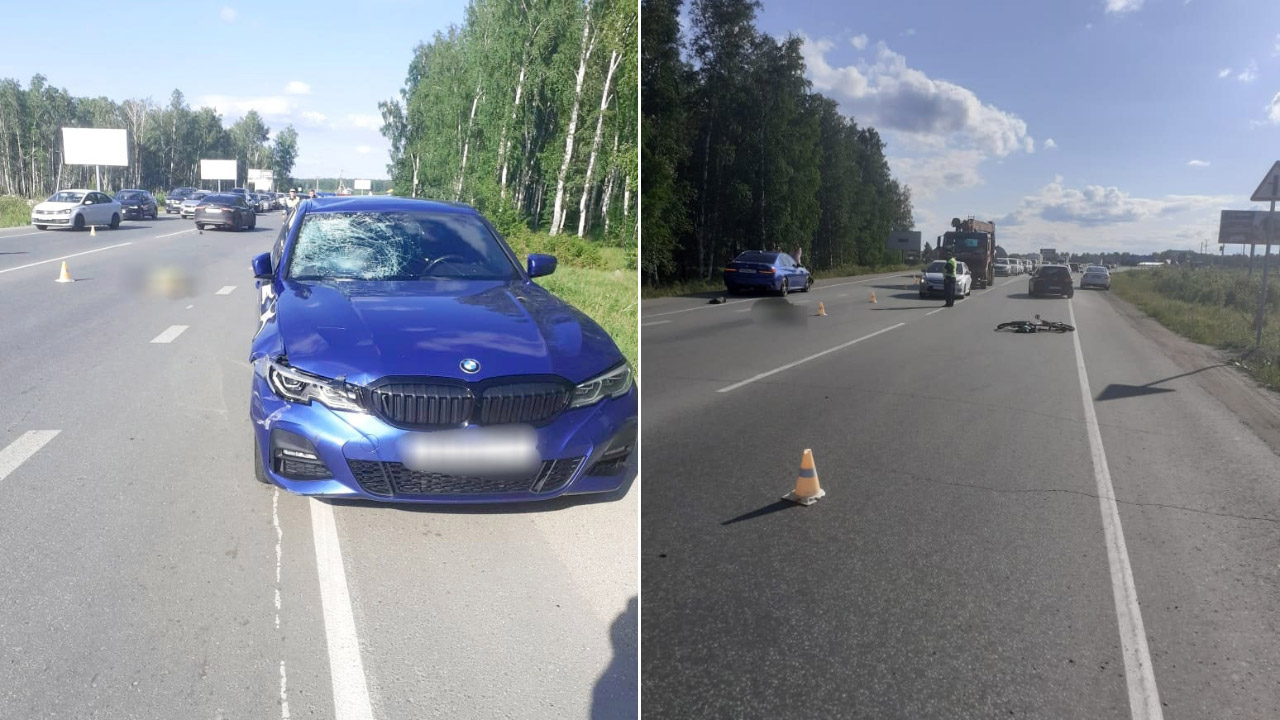 Водитель иномарки насмерть сбил велосипедиста на трассе под Челябинском