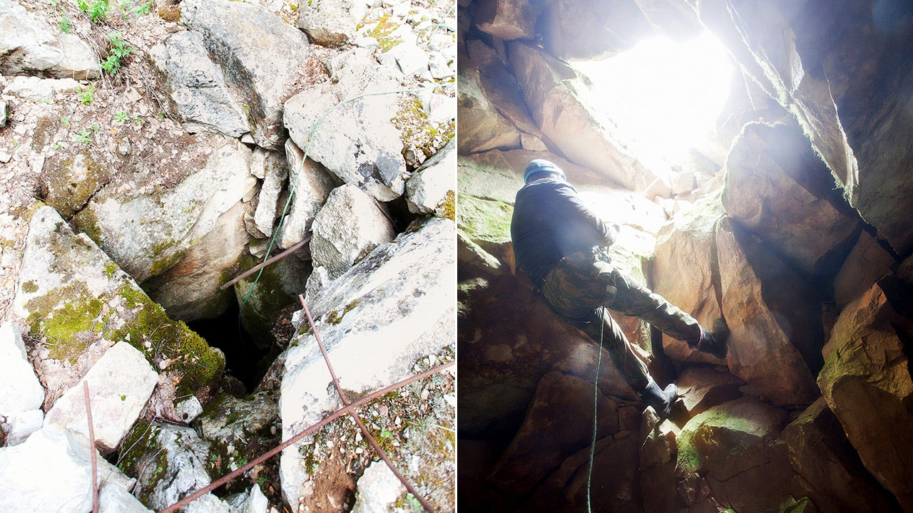 Альпинист показал уникальную пещеру в горах Челябинской области