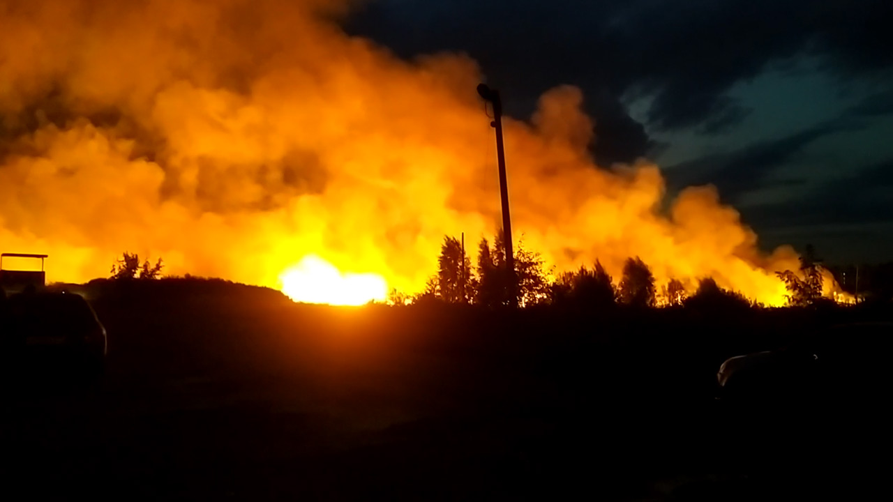 Камыш загорелся на площади 350 квадратных метров в Челябинской области