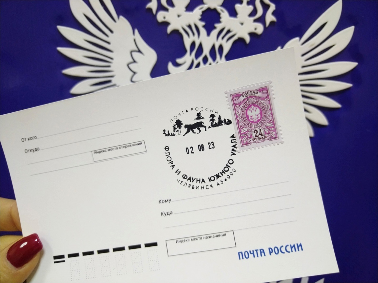 Краснокнижная утка и рысь попали на почтовый штемпель в Челябинске