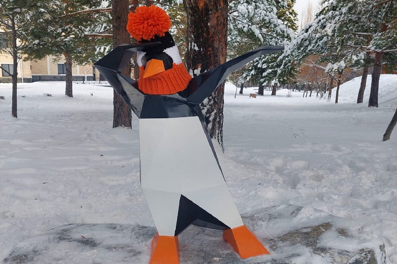Пингвин в шапке появился в парке Златоуста