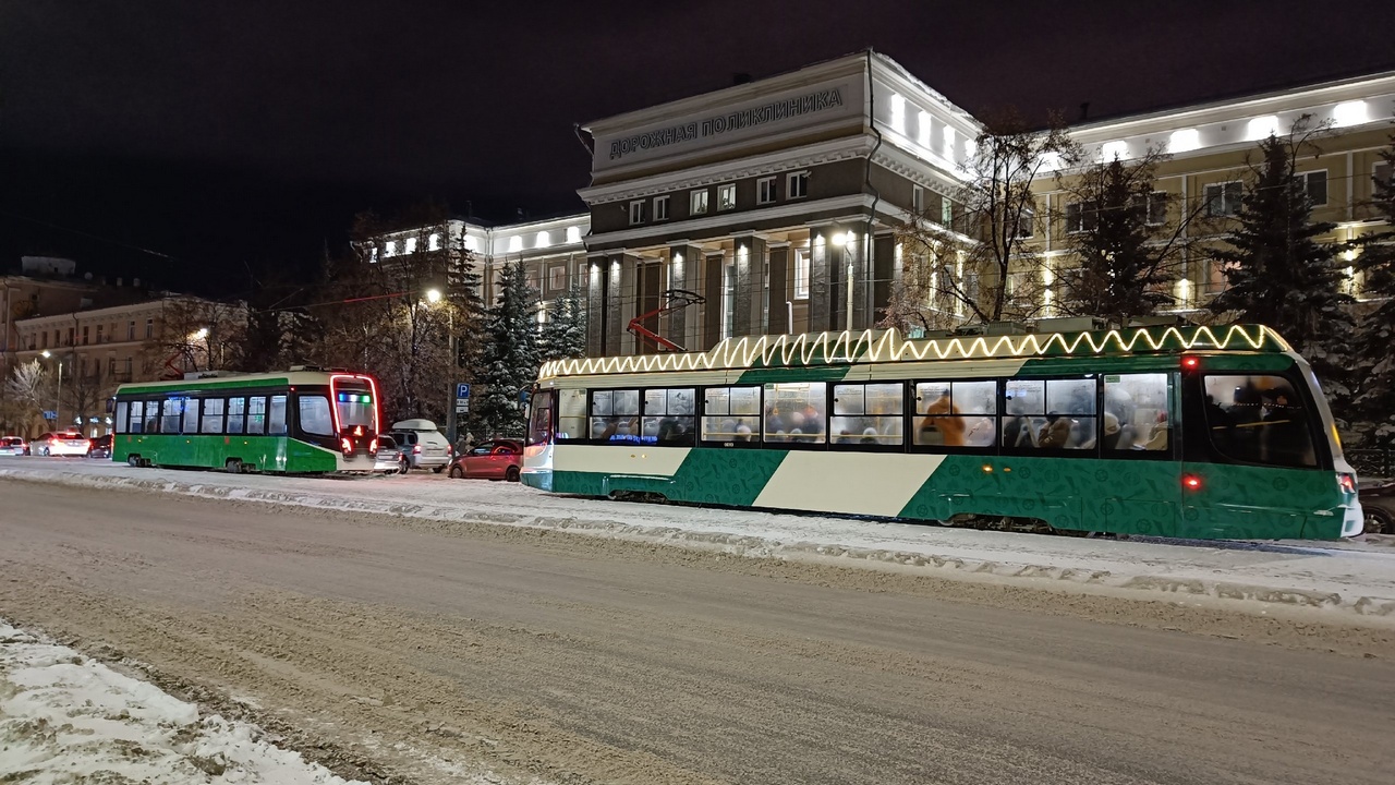 Новогодний трамвай с бесплатным проездом запустят в Челябинске  