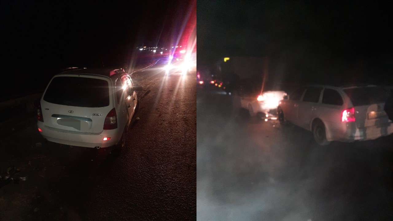 Шесть автомобилей столкнулись на мосту в Челябинской области