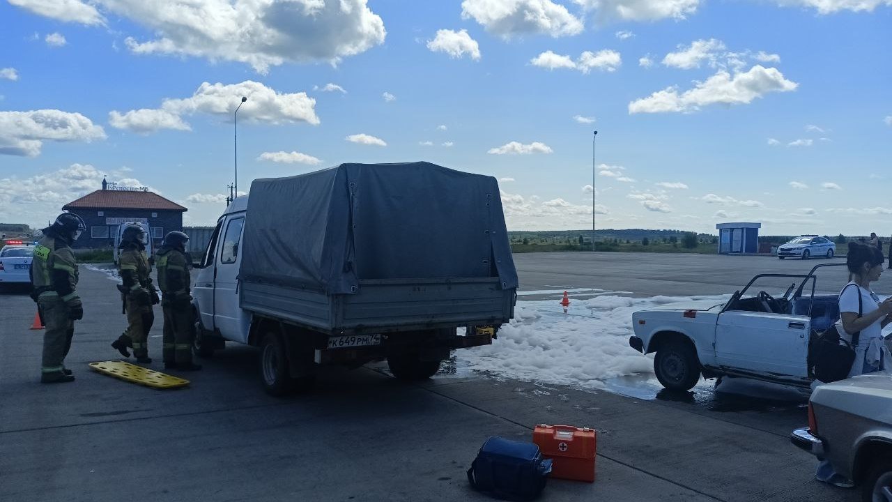 Крупное условное ДТП ликвидировали на учениях в Челябинской области