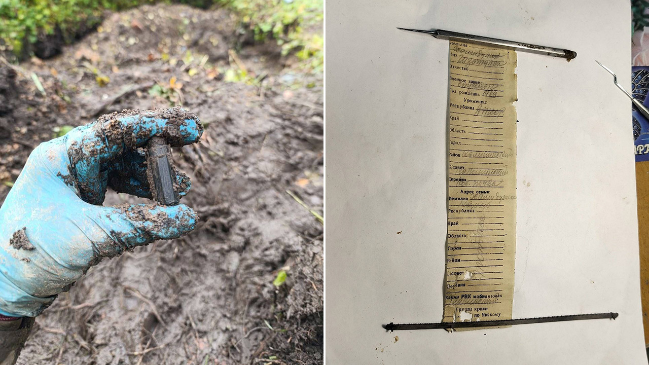 Поисковик из Челябинска нашел медальон советского солдата Поисковик из Челябинска нашел медальон советского солдата