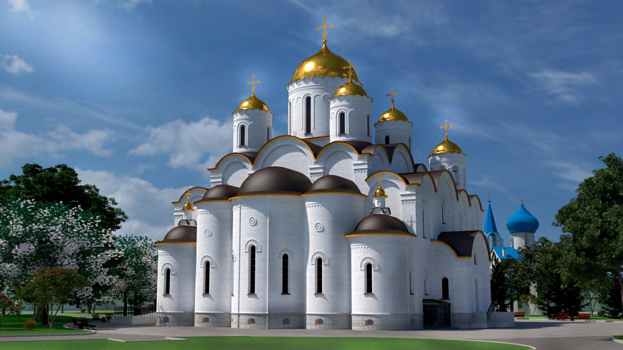 Стены строящегося Одигитриевского собора в Челябинске выросли до 8 метров