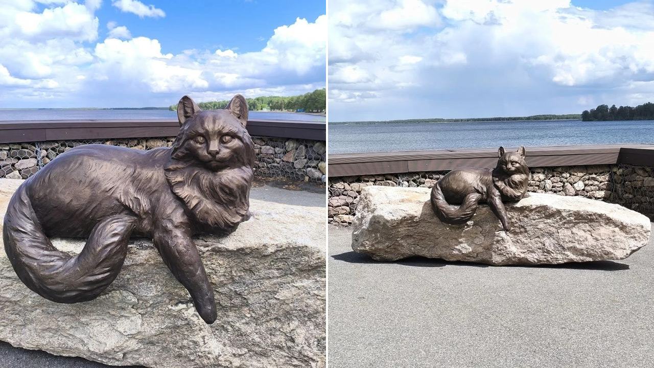 Скульптура "Кот ученый" появилась в Снежинске Скульптура "Кот ученый" появилась в Снежинске
