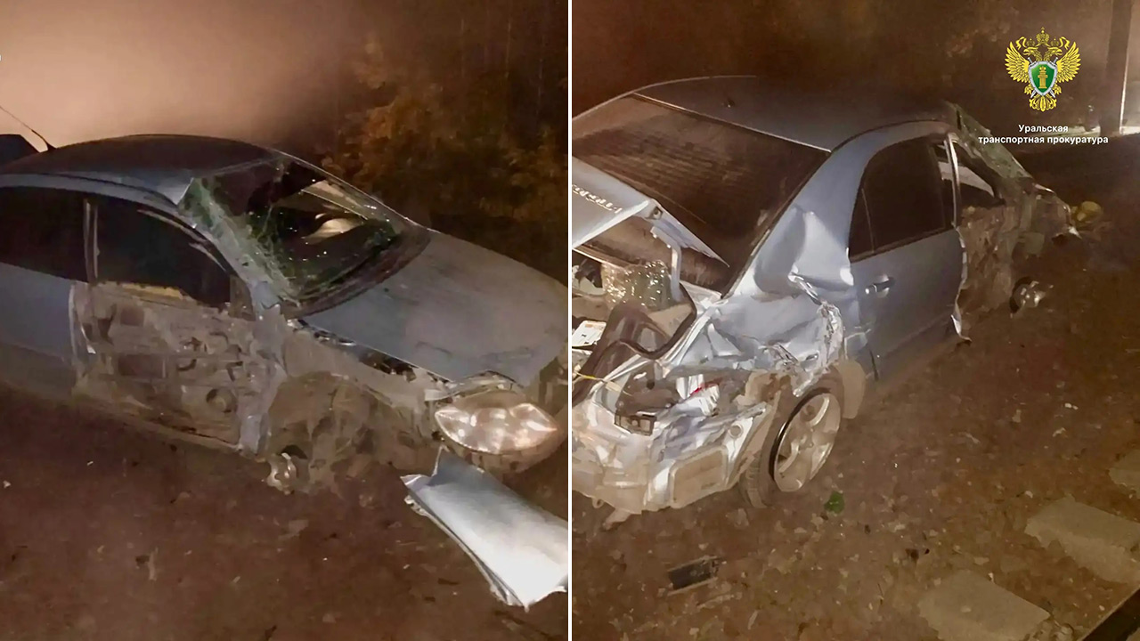 Автомобиль попал под поезд в Челябинской области